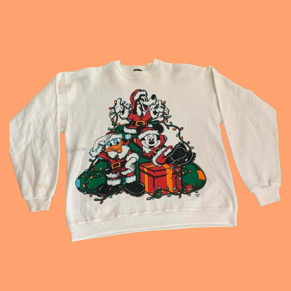 Vtg Disney Xmas Crewneck